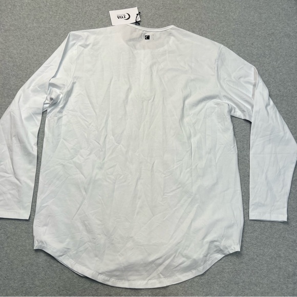 Zyia Active Shirt Mens 2XL XXL White Long Sleeve Henley Cotton Blend Stretch NWT - Picture 8 of 9